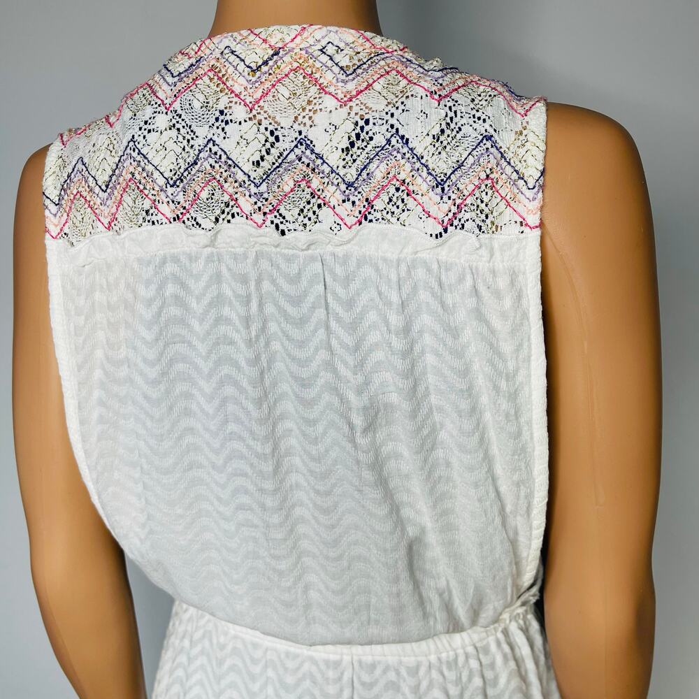 Ramy Brook Paloma Chevron Coverup dress Long embroidered white - Picture 8 of 11